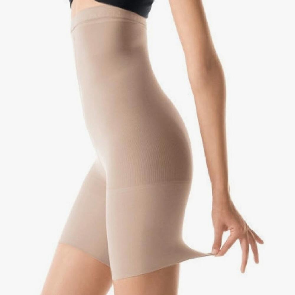 Spanx Power Panties High Waisted Mid Thigh Shapewear Shorts Cocoa Size A NWT
